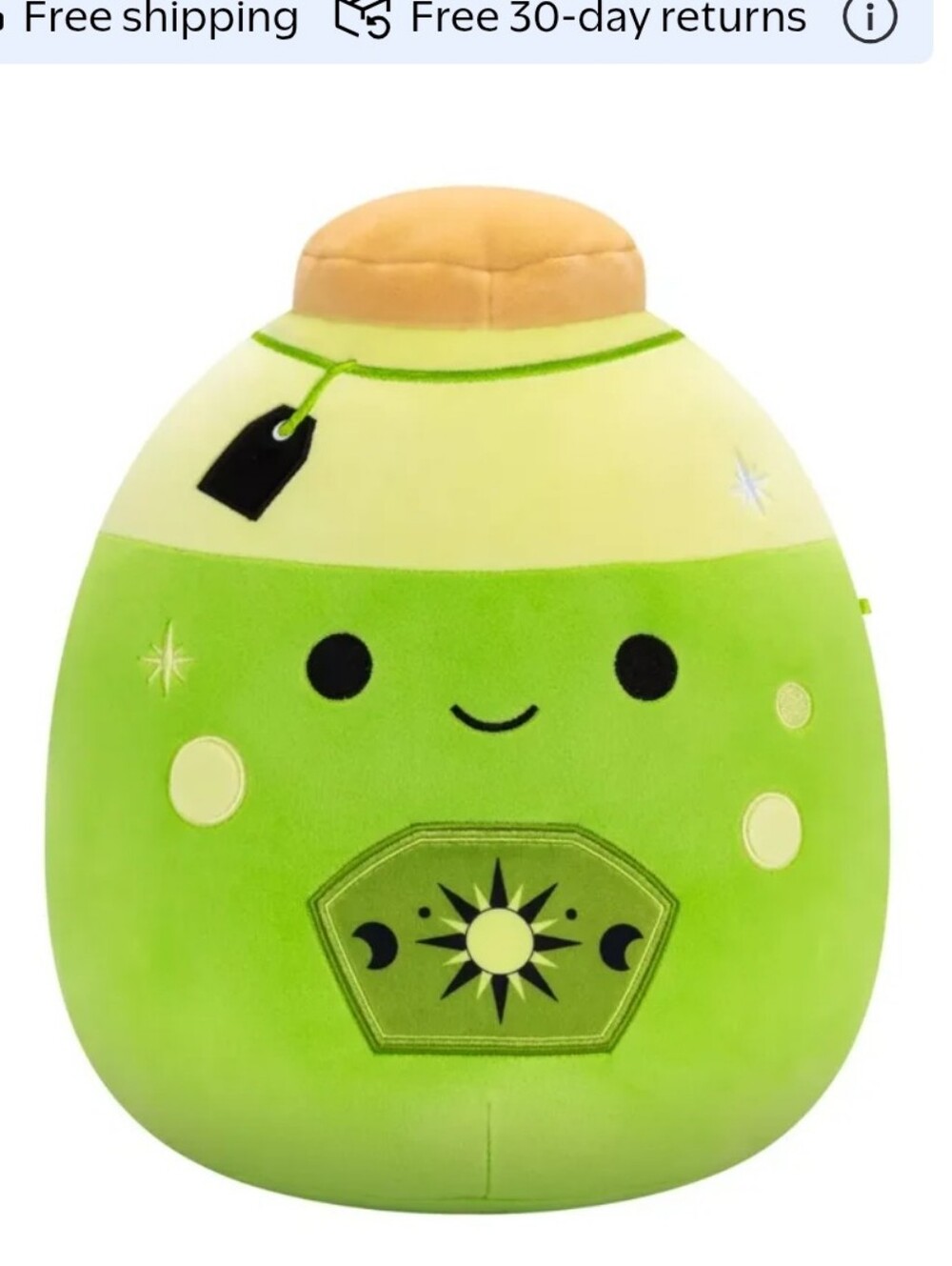 NWT Squishmallows 12" Livingston Neon Green Potion Plush